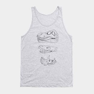 Print with a funny character. Print with a dinosaur skull. Tank Top